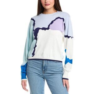 Wispr Womens Aubrey Silk-Blend Sweater, Blue